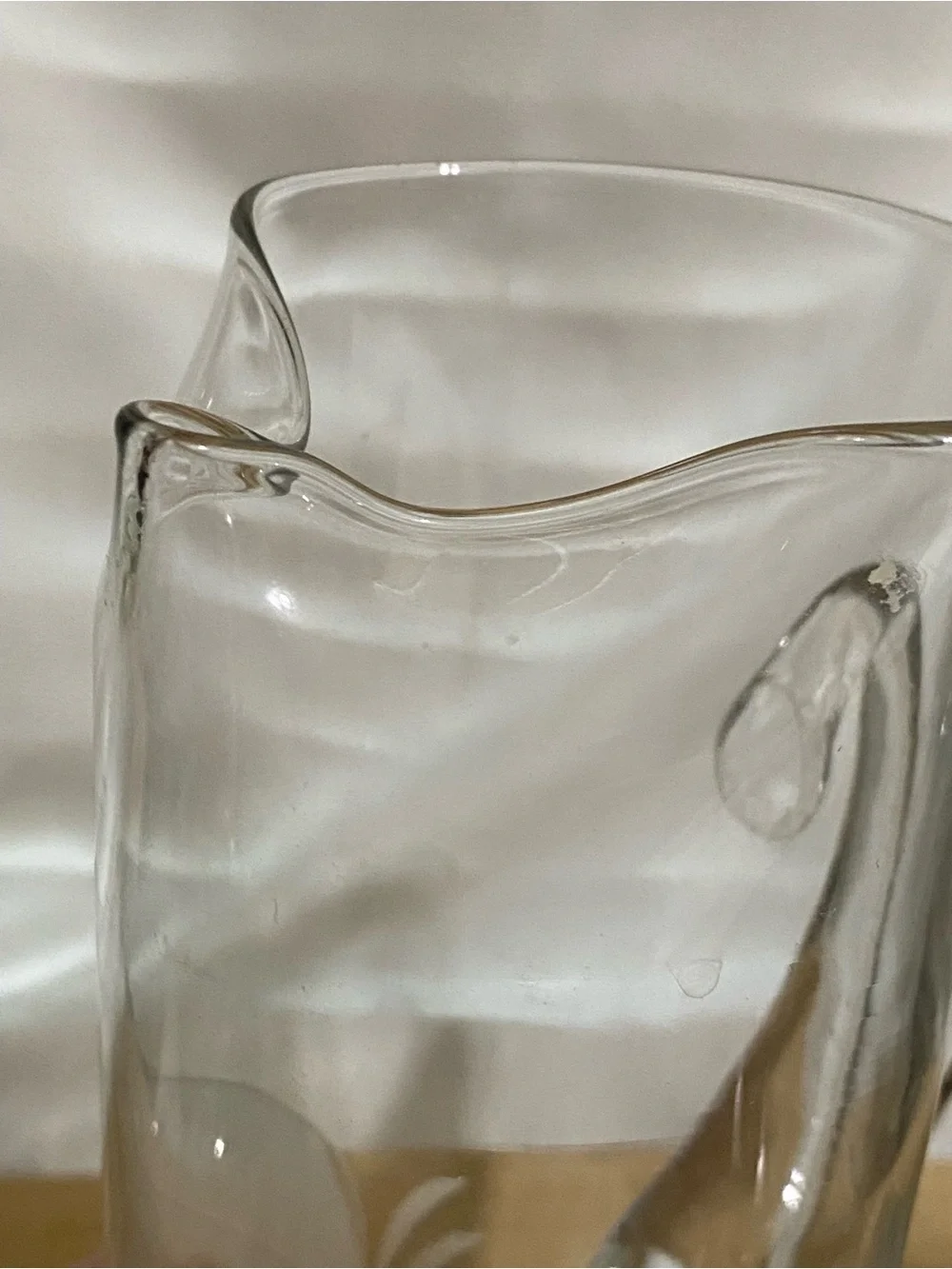 Vintage Vilusi Glass Handblown Etched Cylinder Vase